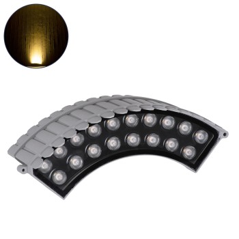 GLOBOSTAR® TREELIGHT-JINA 90690 Κυρτή Μπάρα Φωτισμού Wall Washer για Φυτά - Δέντρα LED 18W 1620lm 10° DC 24V Αδιάβροχο IP67 Θερμό Λευκό 2700K Dimmable - Γκρι Ανθρακί - Μ29 x Π11 x Υ10.5cm - 3 Χρόνια Εγγύηση
