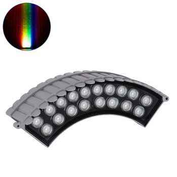 GLOBOSTAR® TREELIGHT-JINA 90692 Κυρτή Μπάρα Φωτισμού Wall Washer για Φυτά - Δέντρα LED 18W 1530lm 10° DC 24V Αδιάβροχο IP67 RGBW DMX512 Dimmable - Γκρι Ανθρακί - Μ29 x Π11 x Υ10.5cm - 3 Χρόνια Εγγύηση