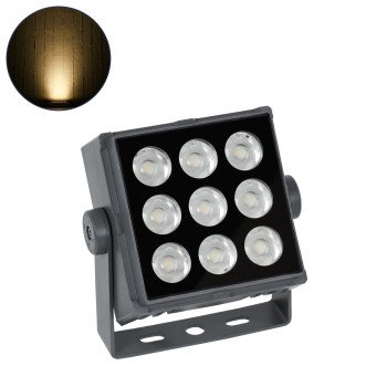 GLOBOSTAR® FLOOD-TINY 90368 Προβολέας Σποτ Wall Washer LED 27W 2430lm 3° DC 24V Αδιάβροχο IP65 Θερμό Λευκό 2700K Dimmable - Γκρι Ανθρακί - Μ13.8 x Π16.4 x Υ7cm - 3 Χρόνια Εγγύηση