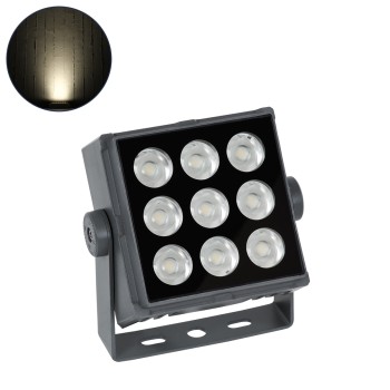 GLOBOSTAR® FLOOD-TINY 90369 Προβολέας Σποτ Wall Washer LED 27W 2565lm 3° DC 24V Αδιάβροχο IP65 Φυσικό Λευκό 4500K Dimmable - Γκρι Ανθρακί - Μ13.8 x Π16.4 x Υ7cm - 3 Χρόνια Εγγύηση