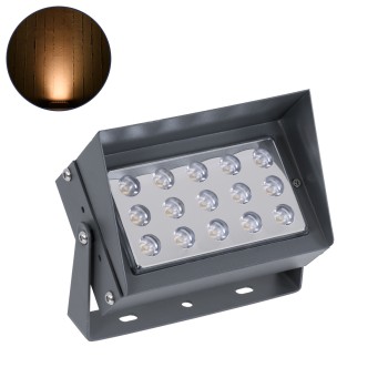 GLOBOSTAR® FLOOD-KAMY 90371 Προβολέας Σποτ Wall Washer με Αντιθαμβωτική Γρίλια LED 30W 2550lm 5° DC 24V Αδιάβροχο IP65 Πορτοκαλί 2200K Dimmable - Γκρι Ανθρακί - Μ19.5 x Π10.7 x Υ9.5cm - 3 Χρόνια Εγγύηση