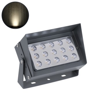 GLOBOSTAR® FLOOD-KAMY 90373 Προβολέας Σποτ Wall Washer με Αντιθαμβωτική Γρίλια LED 30W 2850lm 5° DC 24V Αδιάβροχο IP65 Φυσικό Λευκό 4500K Dimmable - Γκρι Ανθρακί - Μ19.5 x Π10.7 x Υ9.5cm - 3 Χρόνια Εγγύηση