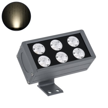 GLOBOSTAR® FLOOD-DANY 90376 Προβολέας Σποτ Wall Washer LED 24W 2280lm 5° DC 24V Αδιάβροχο IP65 Φυσικό Λευκό 4500K Dimmable - Γκρι Ανθρακί - Μ16 x Π9.5 x Υ7.5cm - 3 Χρόνια Εγγύηση