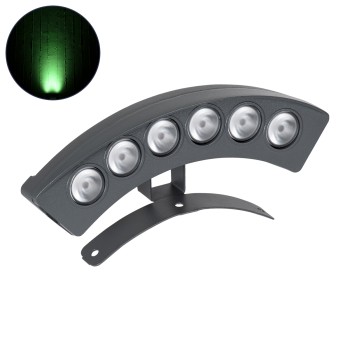 GLOBOSTAR® TREELIGHT-PLANTE 90458 Κυρτή Μπάρα Φωτισμού Wall Washer για Φυτά - Δέντρα LED 6W 510lm 15° DC 24V Αδιάβροχο IP67 Πράσινο Dimmable - Γκρι Ανθρακί - Μ17.5 x Π4.5 x Υ8cm - 3 Χρόνια Εγγύηση