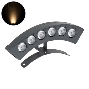 GLOBOSTAR® TREELIGHT-PLANTE 90456 Κυρτή Μπάρα Φωτισμού Wall Washer για Φυτά - Δέντρα LED 6W 660lm 15° DC 24V Αδιάβροχο IP67 Θερμό Λευκό 2700K Dimmable - Γκρι Ανθρακί - Μ17.5 x Π4.5 x Υ8cm - 3 Χρόνια Εγγύηση