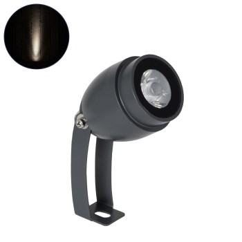 GLOBOSTAR® TREELIGHT-TREEGAL 90462 Σποτ Φωτισμού για Φυτά - Δέντρα με Βάση Μπετού & Κορμού LED 3W 345lm 15° DC 24V Αδιάβροχο IP67 Φυσικό Λευκό 4500K Dimmable - Γκρι Ανθρακί - Μ5 x Π5 x Υ14.7cm - 3 Χρόνια Εγγύηση