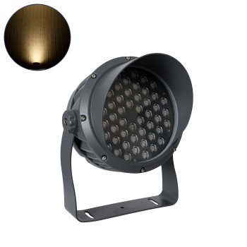GLOBOSTAR® FLOOD-DIMO 90743 Προβολέας Σποτ Wall Washer με Αντιθαμβωτική Γρίλια LED 54W 4860lm 10° AC 220-240V Αδιάβροχο IP67 Θερμό Λευκό 2700K - Γκρι Ανθρακί - Μ26 x Π28 x Υ35cm - 3 Χρόνια Εγγύηση
