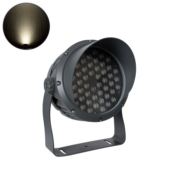 GLOBOSTAR® FLOOD-DIMO 90744 Προβολέας Σποτ Wall Washer με Αντιθαμβωτική Γρίλια LED 54W 5130lm 10° AC 220-240V Αδιάβροχο IP67 Φυσικό Λευκό 4500K - Γκρι Ανθρακί - Μ26 x Π28 x Υ35cm - 3 Χρόνια Εγγύηση