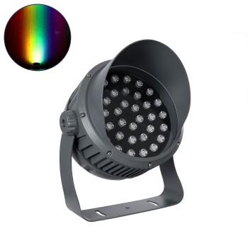 GLOBOSTAR® FLOOD-DIMO 90748 Προβολέας Σποτ Wall Washer με Αντιθαμβωτική Γρίλια LED 100W 8500lm 10° DC 24V Αδιάβροχο IP67 RGBW DMX512 Dimmable - Γκρι Ανθρακί - Μ34 x Π36 x Υ44cm - 3 Χρόνια Εγγύηση