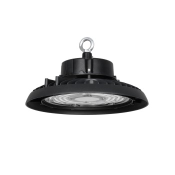 GLOBOSTAR® INDUSTRY 61500 Βιομηχανικό Φωτιστικό Καμπάνα High Bay UFO LED 100W 15000lm SDCM<5 90° AC 85-265V Αδιάβροχο IP65 IK08 Φυσικό Λευκό 5000K - 175 x Sanan Opto SMD Chip & TÜV SÜD Driver - Μαύρο Χυτό Αλουμίνιο - Μ26.5 x Π26.5 x Υ15cm - 5 Χρόνια Εγ