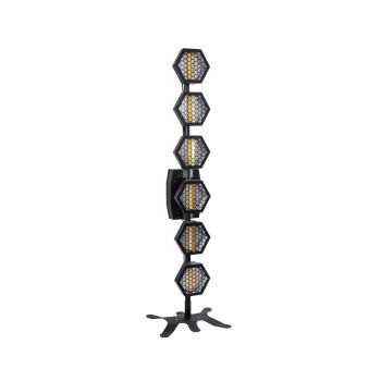 GloboStar® 51194 LINE COLUMN HEXA Επαγγελματικό Φωτιστικό Ειδικών Εφέ DIGITAL MATRIX PIXEL & Blinder - 6 x 100W LED COB Chips Ultra Gold Warm White 2200K & 144 x 0.5W LED SMD5050 Chips RGB - AC 220V-240V DMX512 Display on Body - Μαύρο - Μ40 x Π32 x Υ146.5