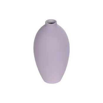 GloboStar® Artificial Garden AMETHYST 21267 Διακοσμητικό Κεραμικό Βάζo Μωβ Π8 x Μ8 x Υ14cm