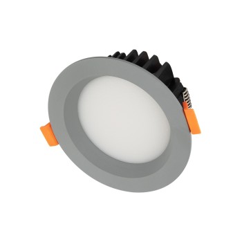 GLOBOSTAR® WATERA 60986 Χωνευτό Downlight Σποτ Panel LED 12W 1500lm 120° AC 220-240V Αδιάβροχο IP54 Ρυθμιζόμενο Λευκό CCT με Διακόπτη στο Σώμα 2700K/4500K/6000K Dimmable - Lumileds SMD Chip & TÜV SÜD Driver - Γκρι Ανθρακί Ματ - Μ10.8 x Π10.8 x Υ3.2cm / Q9