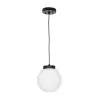 GLOBOSTAR® AGROS 61591 Μοντέρνο Κρεμαστό Φωτιστικό Οροφής με Ντουί 1 x E27 AC 220-240V IP65 - Λευκό & Μάυρο - Μ20 x Π20 x Υ22cm