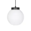 GLOBOSTAR® AGROS 61591 Μοντέρνο Κρεμαστό Φωτιστικό Οροφής με Ντουί 1 x E27 AC 220-240V IP65 - Λευκό & Μάυρο - Μ20 x Π20 x Υ22cm