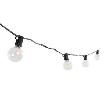 GLOBOSTAR® TWILIGHT 79667 Μοντέρνο Φωτιστικό Κήπου Γιρλάντα 7.7m με 15 Λάμπες & IR Ασύρματο Χειριστήριο LED 9W 810lm 360° DC 3.7V με Ενσωματωμένο Φωτοβολταϊκό Panel 5.5V 1.5W & Επαναφορτιζόμενη Μπαταρία Li-ion 3.6V 1x18650 2200mAh Αδιάβροχο IP65 Θερμό Λευ