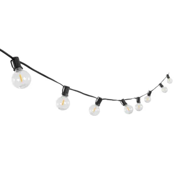 GLOBOSTAR® TWILIGHT 79669 Μοντέρνο Φωτιστικό Κήπου Γιρλάντα 14.5m με 50 Λάμπες LED 30W 2700lm 360° DC 3.6V με Ενσωματωμένο Φωτοβολταϊκό Panel 5.5V 5W & Επαναφορτιζόμενη Μπαταρία Li-ion 3.7V 3x18650 6600mAh Αδιάβροχο IP65 Θερμό Λευκό 2700Κ Dimmable - Sanan