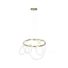 kelvo® GLOW 61659 Μοντέρνο Κρεμαστό Φωτιστικό Οροφής LED 58W 5800lm 360° AC 220-240V IP20 Ρυθμιζόμενο Λευκό CCT με Χειριστήριο από 2700K έως 6000K Dimmable - Lumileds SMD Chip - Χρυσό Πλατίνα & Λευκό Νήμα - Μ80 x Π80 x Υ60cm - 3 Χρόνια Εγγύηση