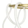 kelvo® GLOW 61659 Μοντέρνο Κρεμαστό Φωτιστικό Οροφής LED 58W 5800lm 360° AC 220-240V IP20 Ρυθμιζόμενο Λευκό CCT με Χειριστήριο από 2700K έως 6000K Dimmable - Lumileds SMD Chip - Χρυσό Πλατίνα & Λευκό Νήμα - Μ80 x Π80 x Υ60cm - 3 Χρόνια Εγγύηση