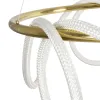 kelvo® GLOW 61660 Μοντέρνο Κρεμαστό Φωτιστικό Οροφής LED 69W 6900lm 360° AC 220-240V IP20 Ρυθμιζόμενο Λευκό CCT με Χειριστήριο από 2700K έως 6000K Dimmable - Lumileds SMD Chip - Χρυσό Πλατίνα & Λευκό Νήμα - Μ100 x Π100 x Υ70cm - 3 Χρόνια Εγγύηση