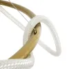 kelvo® GLOW 61661 Μοντέρνο Κρεμαστό Φωτιστικό Οροφής LED 100W 10000lm 360° AC 220-240V IP20 Ρυθμιζόμενο Λευκό CCT με Χειριστήριο από 2700K έως 6000K Dimmable - Lumileds SMD Chip - Χρυσό Πλατίνα & Λευκό Νήμα - Μ150 x Π150 x Υ100cm - 3 Χρόνια Εγγύηση