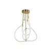 kelvo® GLOW 61670 Μοντέρνο Φωτιστικό Οροφής LED 40W 4000lm 360° AC 220-240V IP20 Ρυθμιζόμενο Λευκό CCT με Χειριστήριο από 2700K έως 6000K Dimmable - Lumileds SMD Chip - Χρυσό Πλατίνα & Λευκό Νήμα - Μ50 x Π50 x Υ70cm - 3 Χρόνια Εγγύηση