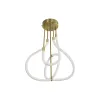 kelvo® GLOW 61670 Μοντέρνο Φωτιστικό Οροφής LED 40W 4000lm 360° AC 220-240V IP20 Ρυθμιζόμενο Λευκό CCT με Χειριστήριο από 2700K έως 6000K Dimmable - Lumileds SMD Chip - Χρυσό Πλατίνα & Λευκό Νήμα - Μ50 x Π50 x Υ70cm - 3 Χρόνια Εγγύηση