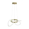 kelvo® GLOW 61657 Μοντέρνο Κρεμαστό Φωτιστικό Οροφής LED 30W 3000lm 360° AC 220-240V IP20 Ρυθμιζόμενο Λευκό CCT με Χειριστήριο από 2700K έως 6000K Dimmable - Lumileds SMD Chip - Χρυσό Πλατίνα & Λευκό Νήμα - Μ40 x Π40 x Υ35cm - 3 Χρόνια Εγγύηση