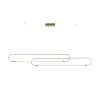 kelvo® GLOW 61665 Μοντέρνο Κρεμαστό Φωτιστικό Οροφής LED 28W 2800lm 360° AC 220-240V IP20 Ρυθμιζόμενο Λευκό CCT με Χειριστήριο από 2700K έως 6000K Dimmable - Lumileds SMD Chip - Χρυσό Πλατίνα & Λευκό Νήμα - Μ160 x Π3 x Υ25cm - 3 Χρόνια Εγγύηση