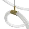 kelvo® GLOW 61668 Μοντέρνο Κρεμαστό Φωτιστικό Οροφής LED 65W 6500lm 360° AC 220-240V IP20 Ρυθμιζόμενο Λευκό CCT με Χειριστήριο από 2700K έως 6000K Dimmable - Lumileds SMD Chip - Χρυσό Πλατίνα & Λευκό Νήμα - Μ150 x Π150 x Υ80cm - 3 Χρόνια Εγγύηση