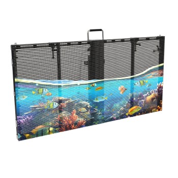 GLOBOSTAR TRUEVIEW 41006 Διάφανη Οθόνη Video Wall P3.91 Καμπίνα 100x50cm LED 130W 3840Hz 32768 Dots ≥4500cd/㎡ Nits AC 220-240V Εξωτερικού Χώρου IP65 Full Color S1/8 14Bits - Κάρτα NovaStar A5S-N - Nationstar SMD1921 & Yuanchi Driver - Μ100 x Π8 x Υ50cm - 
