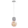 GLOBOSTAR LAMP 999-0056 Μοντέρνο Κρεμαστό Φωτιστικό Οροφής με Ντουί 1 x E27 AC 220-240V IP20 - Διάφανο, Χρυσό & Ασημί - Μ15 x Π15 x Υ27cm