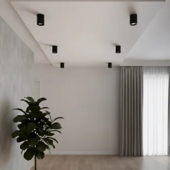 kelvo AKIRA KLV-101-0024 Κινούμενο Φωτιστικό Downlight Σποτ για Λάμπα MR16 με Ντουί GU10 AC 220-240V IP20 - Μαύρο Ματ - Μ8 x Π8 x Υ10cm