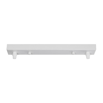 GLOBOSTAR WALLBASE 77520 Γραμμική Μεταλλική Ροζέτα για Κρέμαση 2 Φωτιστικών - Λευκό - Μ30 x Π5 x Υ4cm