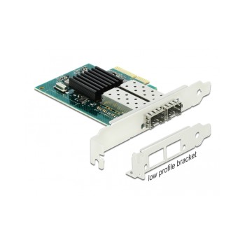 NIC 10/100/1000 DELOCK 2xSFP PORTS FP/LP PCI-EX NEW