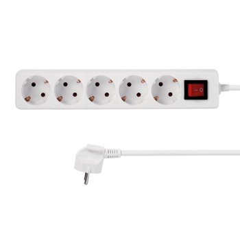 REFURBISHED POWERSTRIP POPP 5P VERTICAL WHITE PWR BUTTON FUSE GRADE A