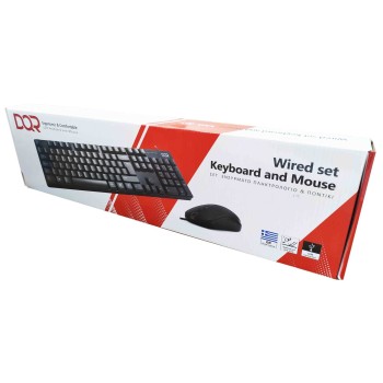 KEYBOARD-MOUSE DQR WIRED USB BLACK EN-GR NEW