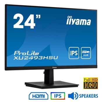 Used Monitor XU2493HSU IPS LED/iiyama/24``FHD/1920x1080/Wide/Black/w/Speakers/D-SUB & DP & HDMI