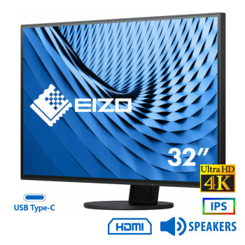 Used Monitor FlexScan EV3285 IPS/Eizo/32``Ultra HD 4k/3840x2160/Wide/Black/w/Speakers/DP & HDMI & US