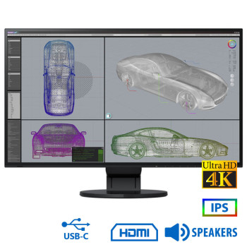 Used Monitor FlexScan EV2785 IPS/Eizo/27``Ultra HD 4K/3840x2160/Wide/Black/w/Speakers/DP & HDMI & US