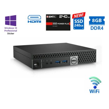 Dell Optiplex 7040 DM WiFi i5-6500T/8GB DDR4/240GB SSD New/No ODD/10P Grade A Refurbished PC