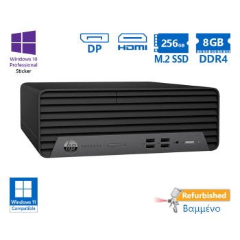 HP 400G7 SFF i3-10100/8GB DDR4/256GB M.2 SSD/DVD/10P Grade A+ Refurbished PC