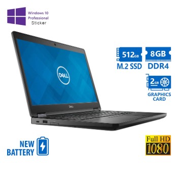 REFURBISHED Dell (A-) Latitude 5480 i7-6600U/14\\"FHD/8GB DDR4/512GB M.2 SSD/No ODD/GeForce 930MX (2GB)/New Batter/GRADE A- (No OS)