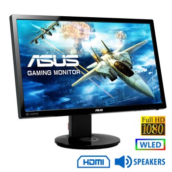 REFURBISHED Used (A-) Monitor Gaming VG248QE WLED TN-144Hz/Asus/24\\"FHD/1920x1080/Wide/Black/w/Speakers/Grade A-/ Grade A