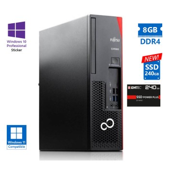 REFURBISHED Fujitsu D738 SFF i3-9100/8GB DDR4/240GB SSD New/DVD/ Grade A Refurbished PC (No OS)