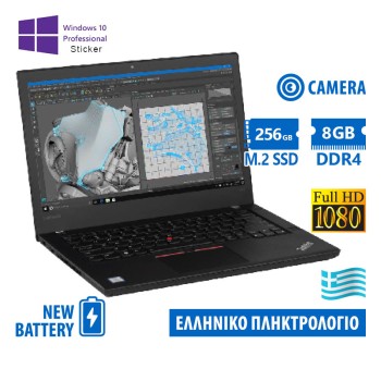 Lenovo ThinkPad T470 i5-6300U/14\\"FHD/8GB DDR4/256GB M.2 SSD/No ODD/Camera/New Battery/10P Grade A Re