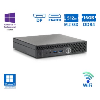 Dell Optiplex 3070 DM WiFi i5-8500T/16GB DDR4/512GB M.2 SSD/No ODD/10P Grade A Refurbished PC