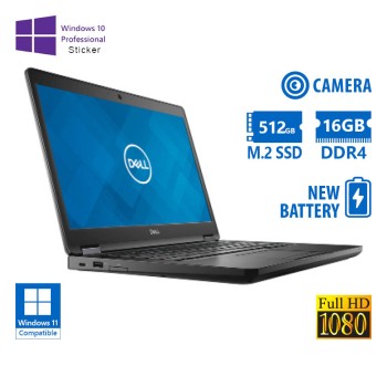 Dell (A-) Latitude 5490 i5-8350U/14”FHD/16GB DDR4/512GB M.2 SSD/No ODD/Camera/New Battery/10P Grade