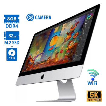 Apple (A-) iMac 18,3 A1419 (Mid 2017) WiFi w/Monitor 27``5K/i5-7600/8GB DDR4/32GB PCIe SSD & 1TB/No