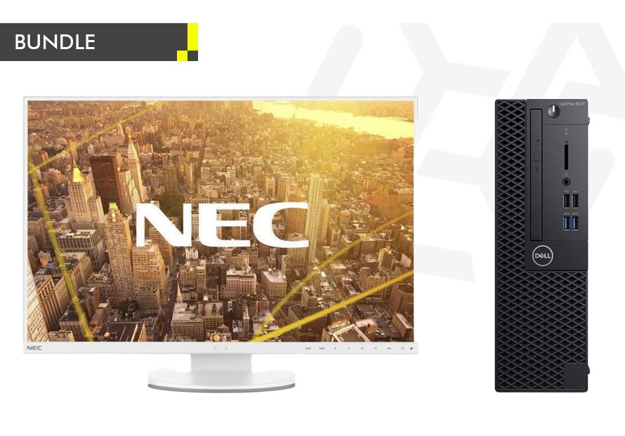 BUNDLE REF DELL OPTIPLEX 3070 SFF I5 9ης, 8GB DDR4, 256 SSD + REF MONITOR NEC 24in BEZELESS